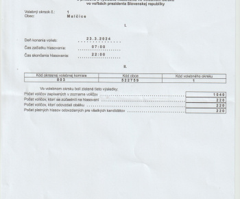 Voľba prezidenta SR - 1 kolo