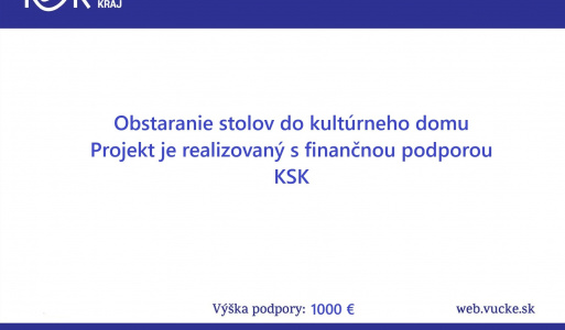 Obstaranie stolov do kultúrného domu 