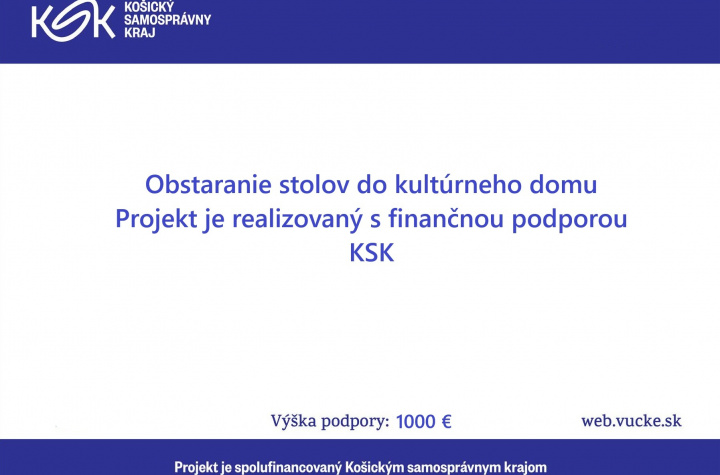 Obstaranie stolov do kultúrného domu