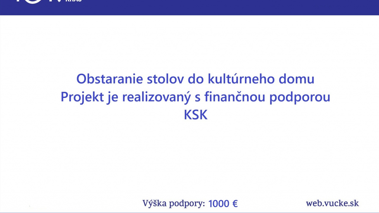 Obstaranie stolov do kultúrného domu Obstaranie stolov do kultúrného domu