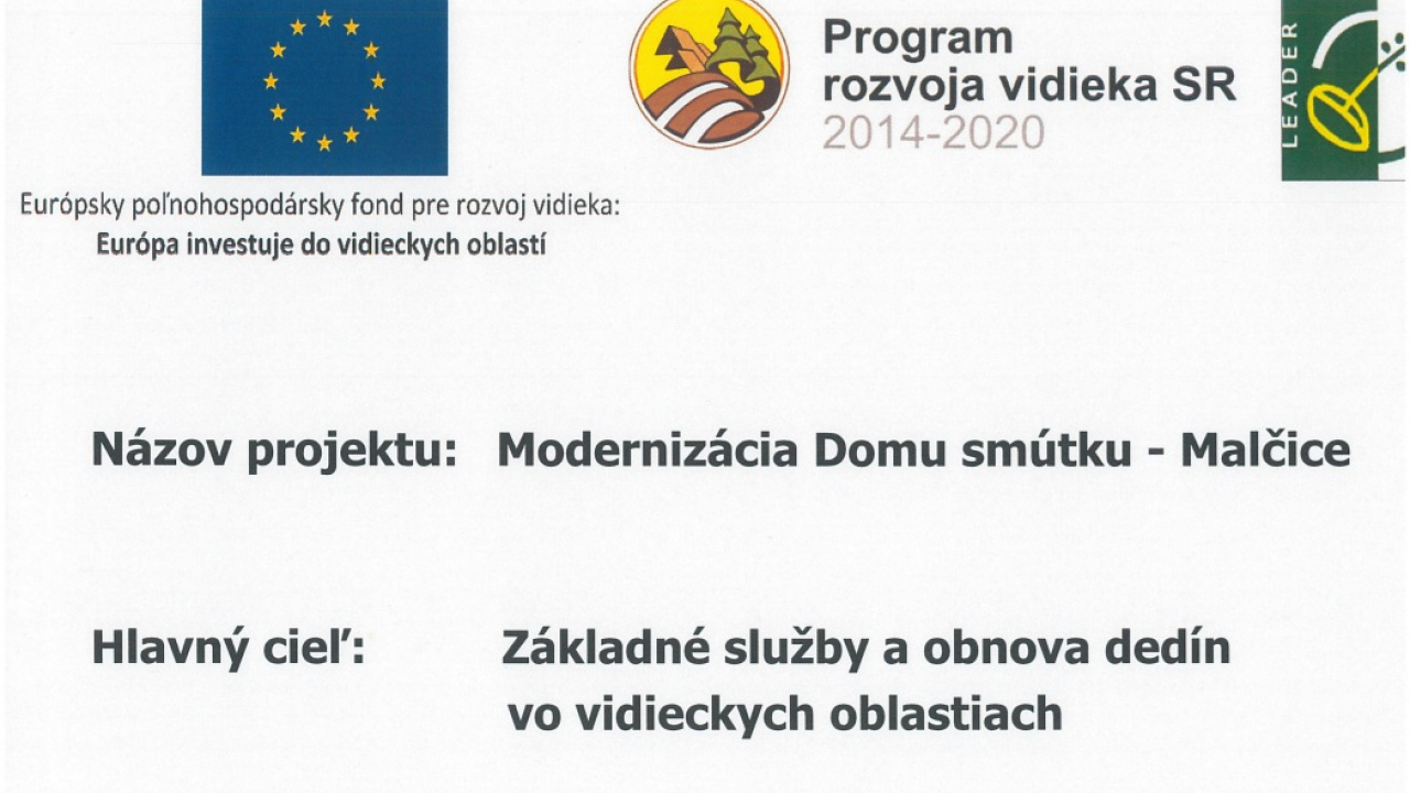 Modernizácia Domu smútku-Malčice Modernizácia Domu smútku-Malčice