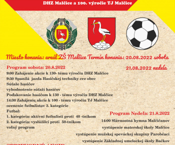 Obecné oslavy pri príležitosti 130.výr. DHZ a 100.výr. TJ Malčice-  