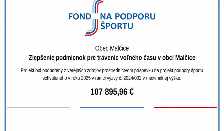 Fotka - Fond na podporu športu- multifunkčné ihrisko Malčice